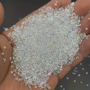 3000pcs Sparkling AB Glass Rhinestones Micro Beads - Transparent